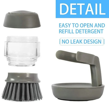 Hydraulic Pot Washing Dishwashing ToolsHousehold Kitchen Supplies Remove Dirt Automatic Liquid Filling Handheld Cleaning Brush