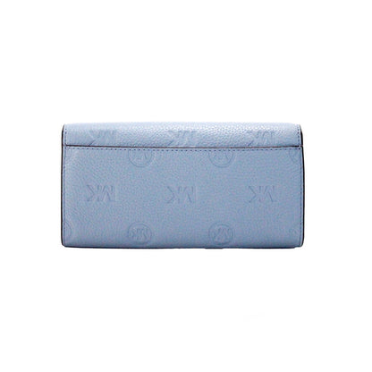 Michael Kors Jet Set Large Pale Blue Embossed Envelope Continental Clutch Wallet