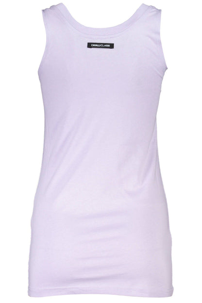 Cavalli Class Elegant Purple Round Neckline Tank Top