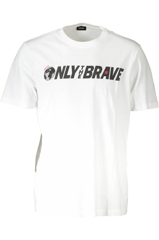 Diesel Crisp White Round Neck Logo Tee