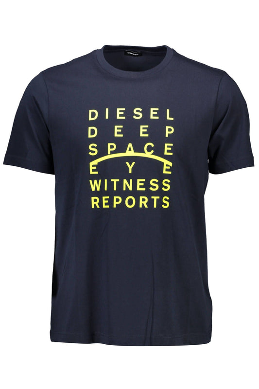 Diesel Sleek Blue Crew Neck Logo Tee