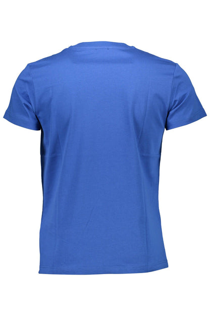 Diesel Blue Cotton Crew Neck Tee with Graphic Logo