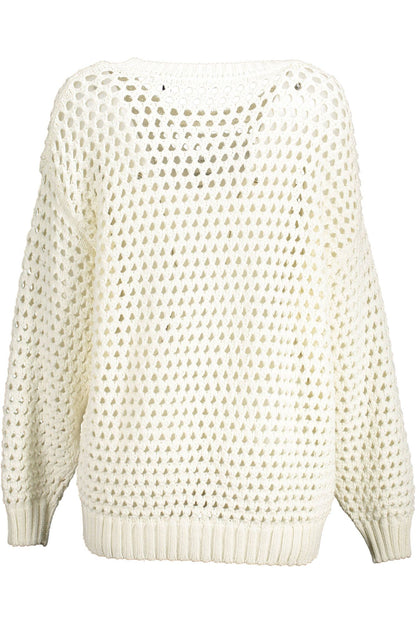 Gant Elegant White Perforated Crewneck Sweater