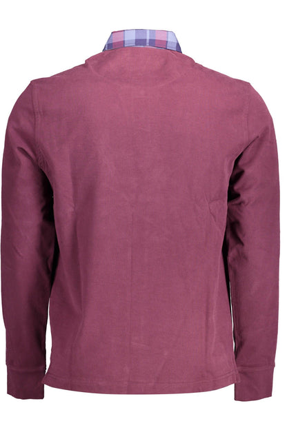 Harmont & Blaine Elegant Long-Sleeved Purple Polo with Contrasting Details