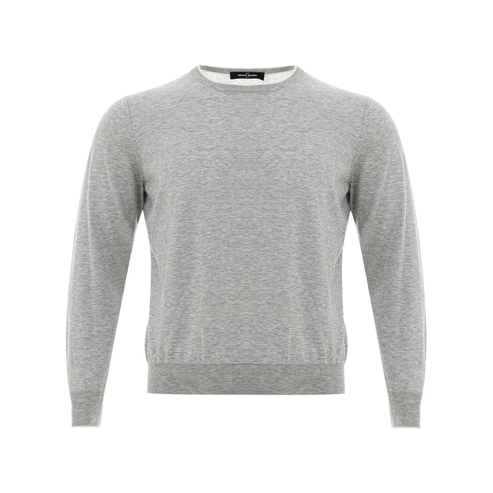 Gran Sasso Elegant Gray Silk-Cotton Sweater