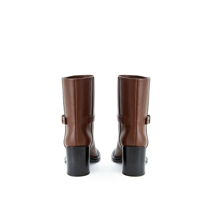 Burberry Elegant Leather Brown Boots for Sophisticated Style
