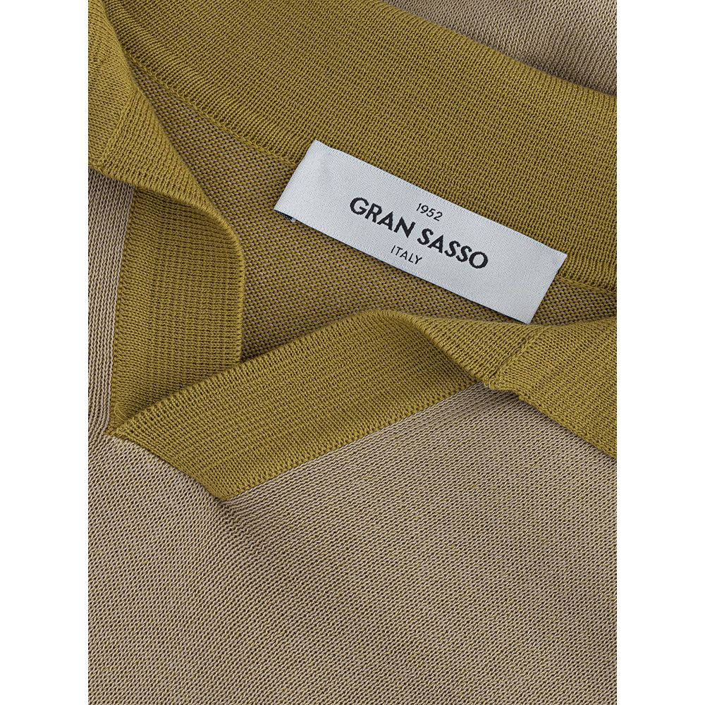 Gran Sasso Elegant Cotton Polo Shirt in Beige