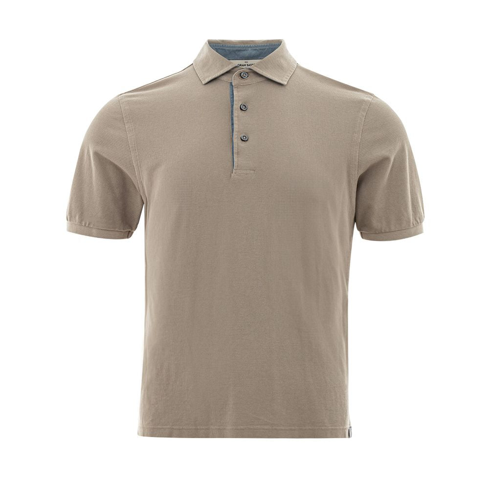 Gran Sasso Beige Cotton Polo Shirt - Timeless Elegance