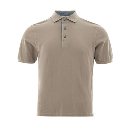 Gran Sasso Beige Cotton Polo Shirt - Timeless Elegance
