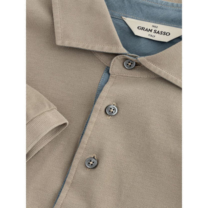 Gran Sasso Beige Cotton Polo Shirt - Timeless Elegance