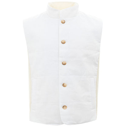 Gran Sasso Elegant White Linen-Cotton Blend Jacket