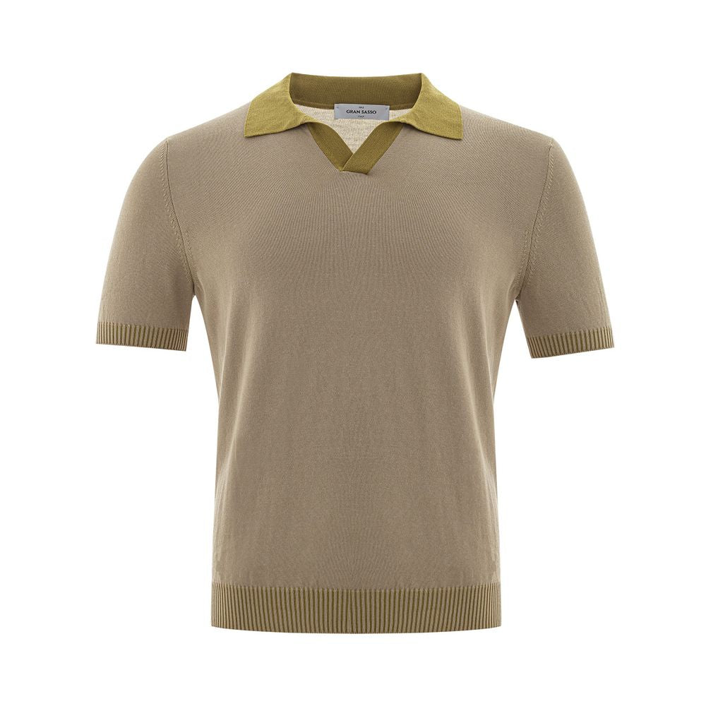 Gran Sasso Elegant Cotton Polo Shirt in Beige