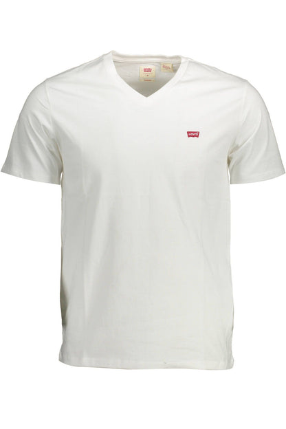 Levi's Classic V-Neck White Cotton Tee