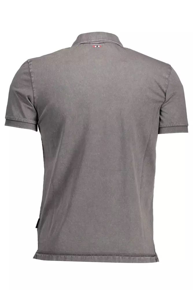 Napapijri Chic Gray Polo Shirt with Elegant Embroidery