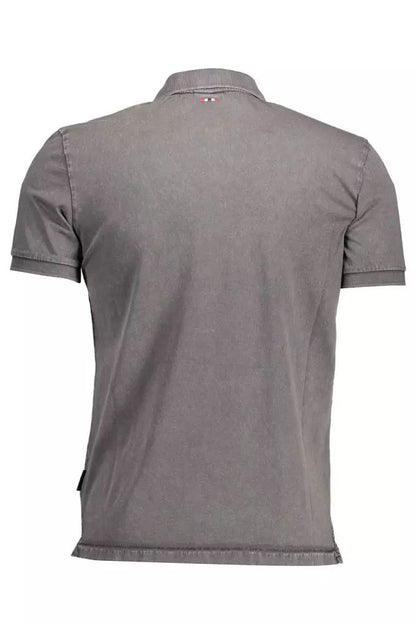 Napapijri Chic Gray Polo Shirt with Elegant Embroidery
