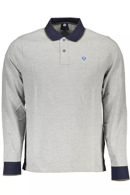 North Sails Elegant Long-Sleeved Contrasting Polo Shirt