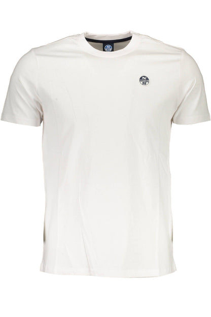 North Sails Sleek White Round Neck Tee with Logo Detail