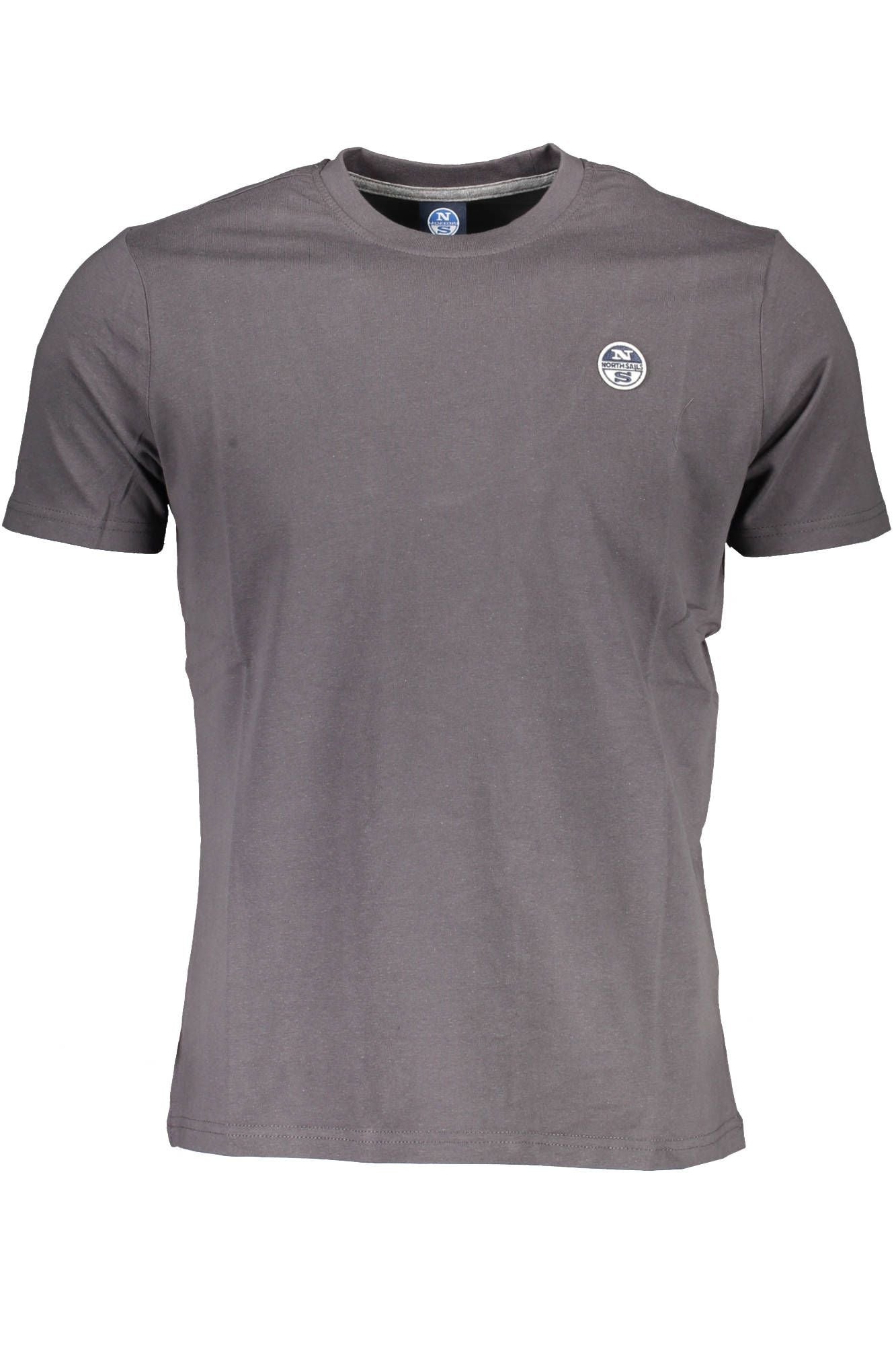 North Sails Sleek Gray Cotton Tee with Iconic Detailing