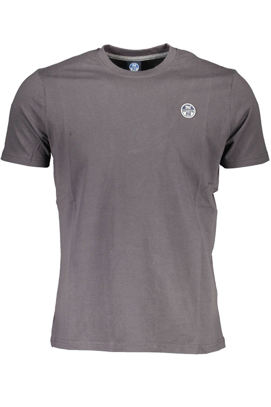 North Sails Sleek Gray Cotton Tee with Iconic Detailing
