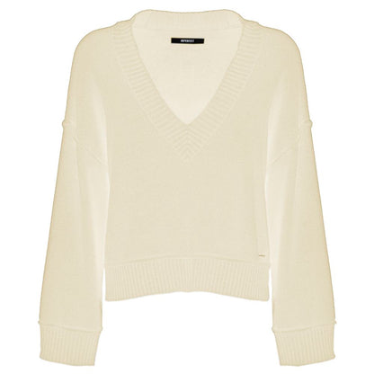 Imperfect Chic Beige V-Neck Wool Blend Sweater