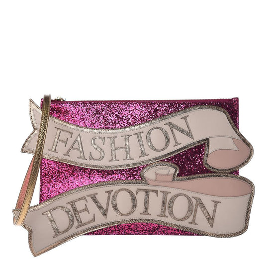 Dolce & Gabbana Glittering Fuchsia Calfskin Clutch