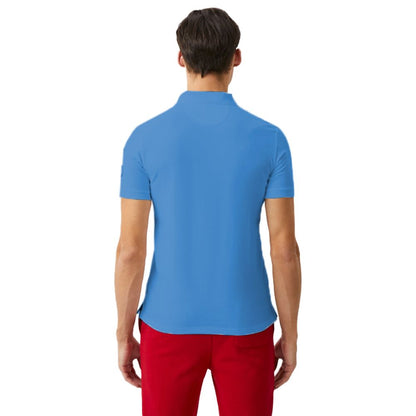 La Martina Embroidered Cotton Polo in Light Blue