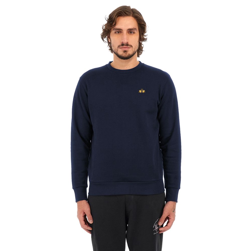 La Martina Blue Cotton Sweater
