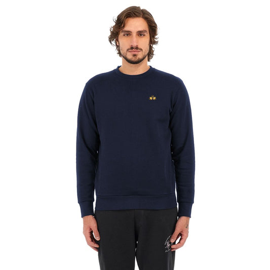 La Martina Blue Cotton Sweater