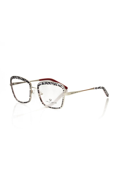 Frankie Morello Chic Zebra Pattern Square Eyeglasses