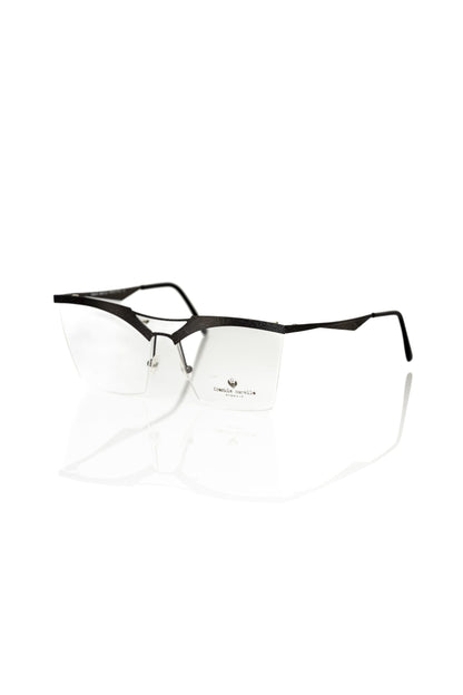 Frankie Morello Glitter Black Metal Clubmaster Eyeglasses