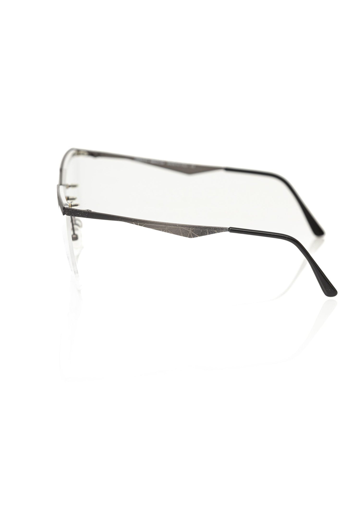 Frankie Morello Glitter Black Metal Clubmaster Eyeglasses