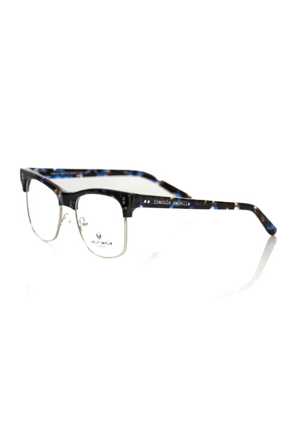 Frankie Morello Elegant Clubmaster Blue Fantasy Eyeglasses