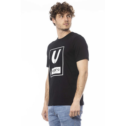 Ungaro Sport Sleek Black Cotton Crew Neck Tee