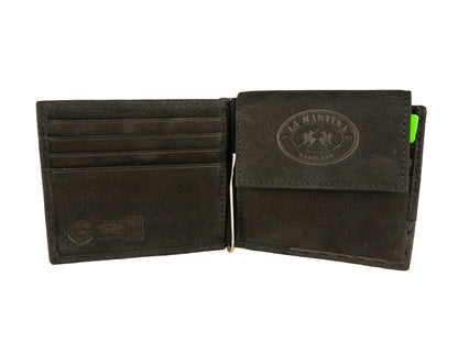 La Martina Elegant Black Leather Wallet for Men