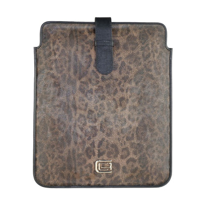 Cavalli Class Chic Calfskin Tablet Case with Leopard Accent