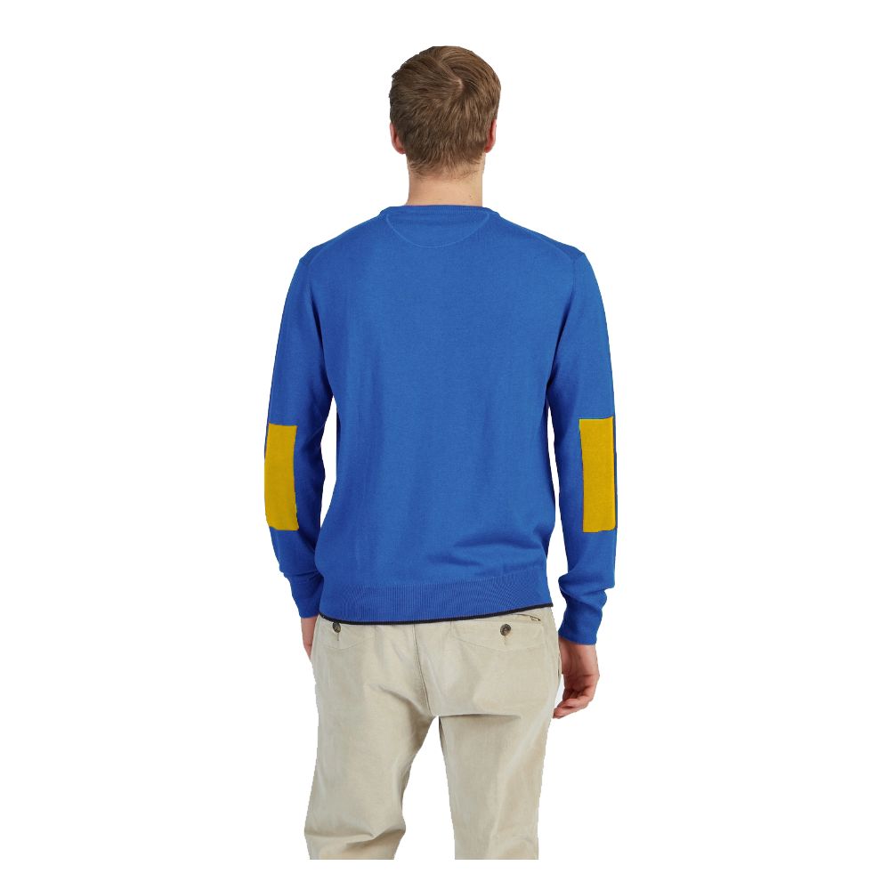 La Martina Elegant Cotton Crew Neck Sweater with Chest Logo