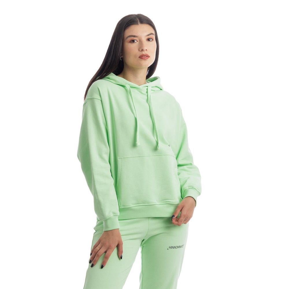 Hinnominate Chic Green Cotton Hooded Sweatshirt