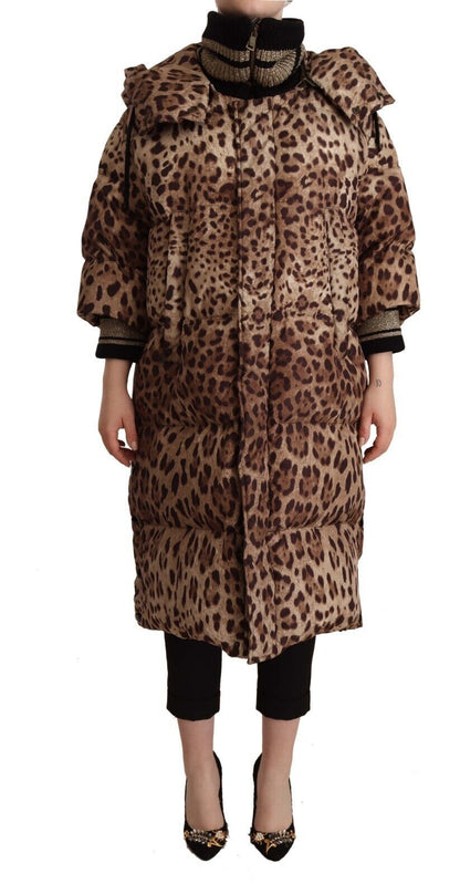 Dolce & Gabbana Elegant Leopard Print Long Jacket