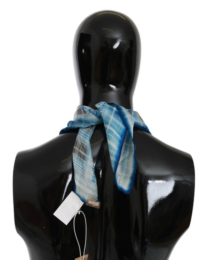John Galliano Elegant Floral Stripe Cotton Bandana