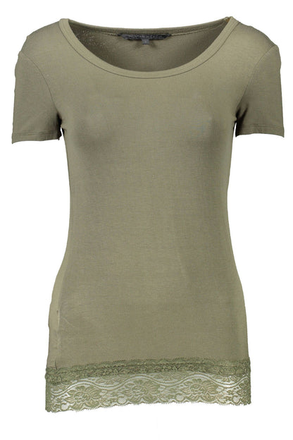 Silvian Heach Chic Green Logo Tee with Short Sleeves