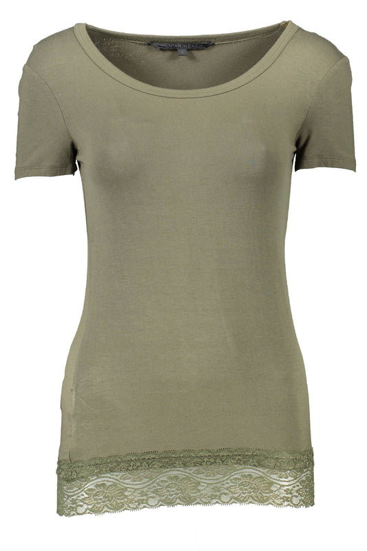 Silvian Heach Chic Green Logo Tee with Short Sleeves
