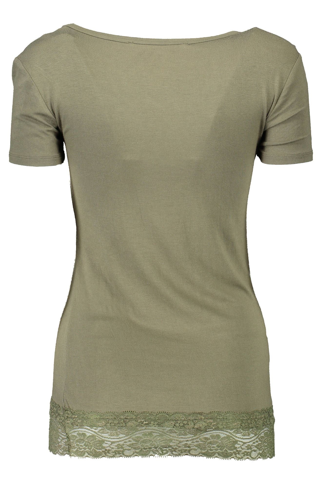 Silvian Heach Chic Green Logo Tee with Short Sleeves