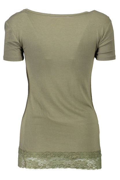Silvian Heach Chic Green Logo Tee with Short Sleeves
