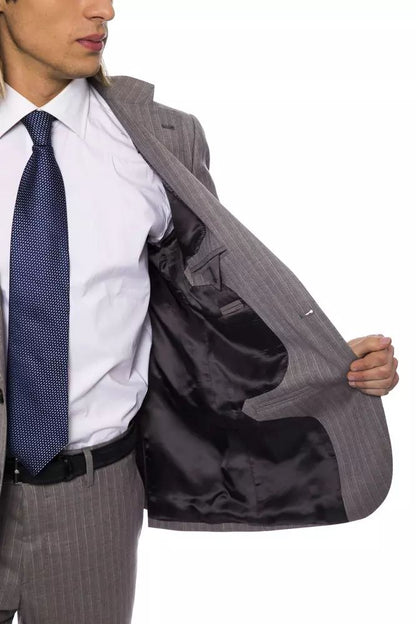 Billionaire Italian Couture Elegant Gray Italian Wool Suit