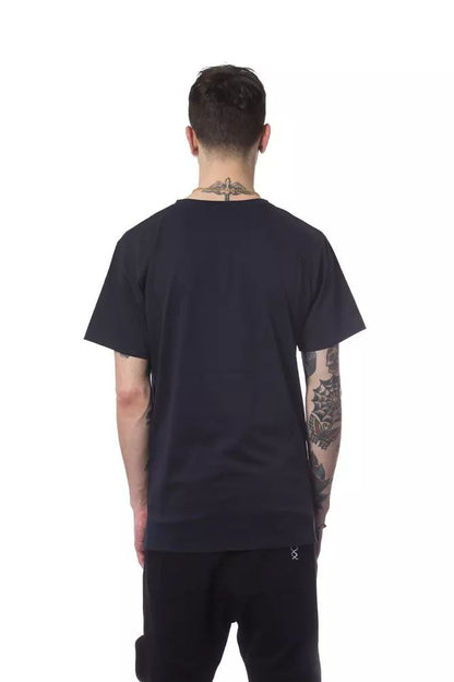 Nicolo Tonetto Elegant Blue Cotton Tee with Chic Print
