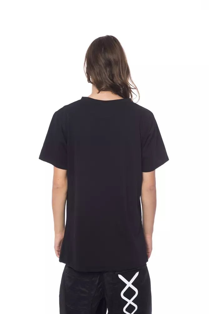 Nicolo Tonetto Elegant Black Round Neck Cotton Tee