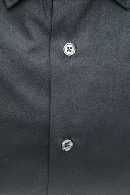 Robert Friedman Elegant Medium Slim Collar Black Shirt