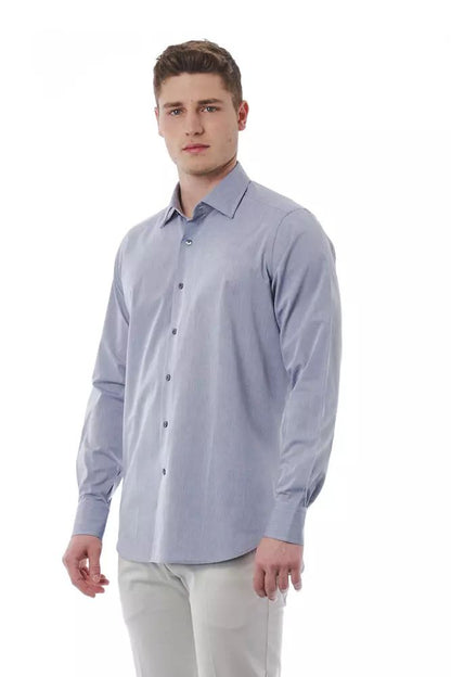 Bagutta Elegant Gray Italian Collar Cotton Shirt