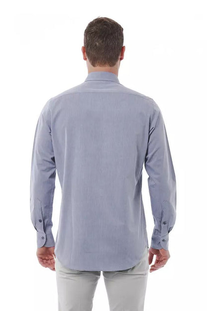 Bagutta Elegant Gray Italian Collar Cotton Shirt