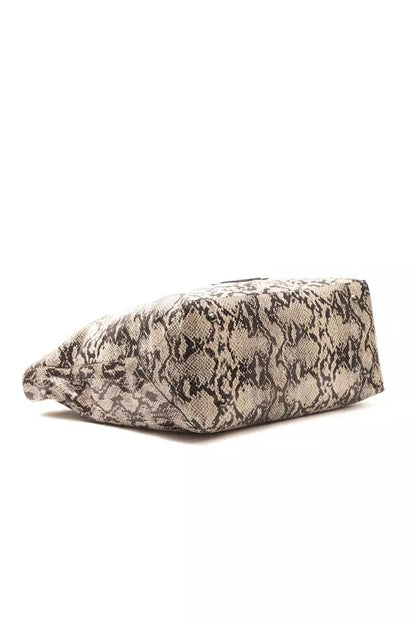 Pompei Donatella Chic Python Print Leather Shoulder Bag
